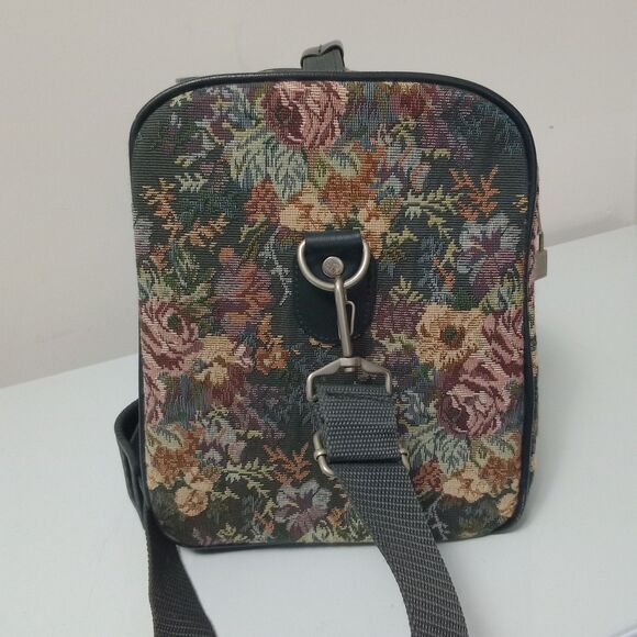 Vintage Skyway Floral Tapestry Duffel Weekender Cottoncore Travel Tote Gym Bag - Picture 8 of 11